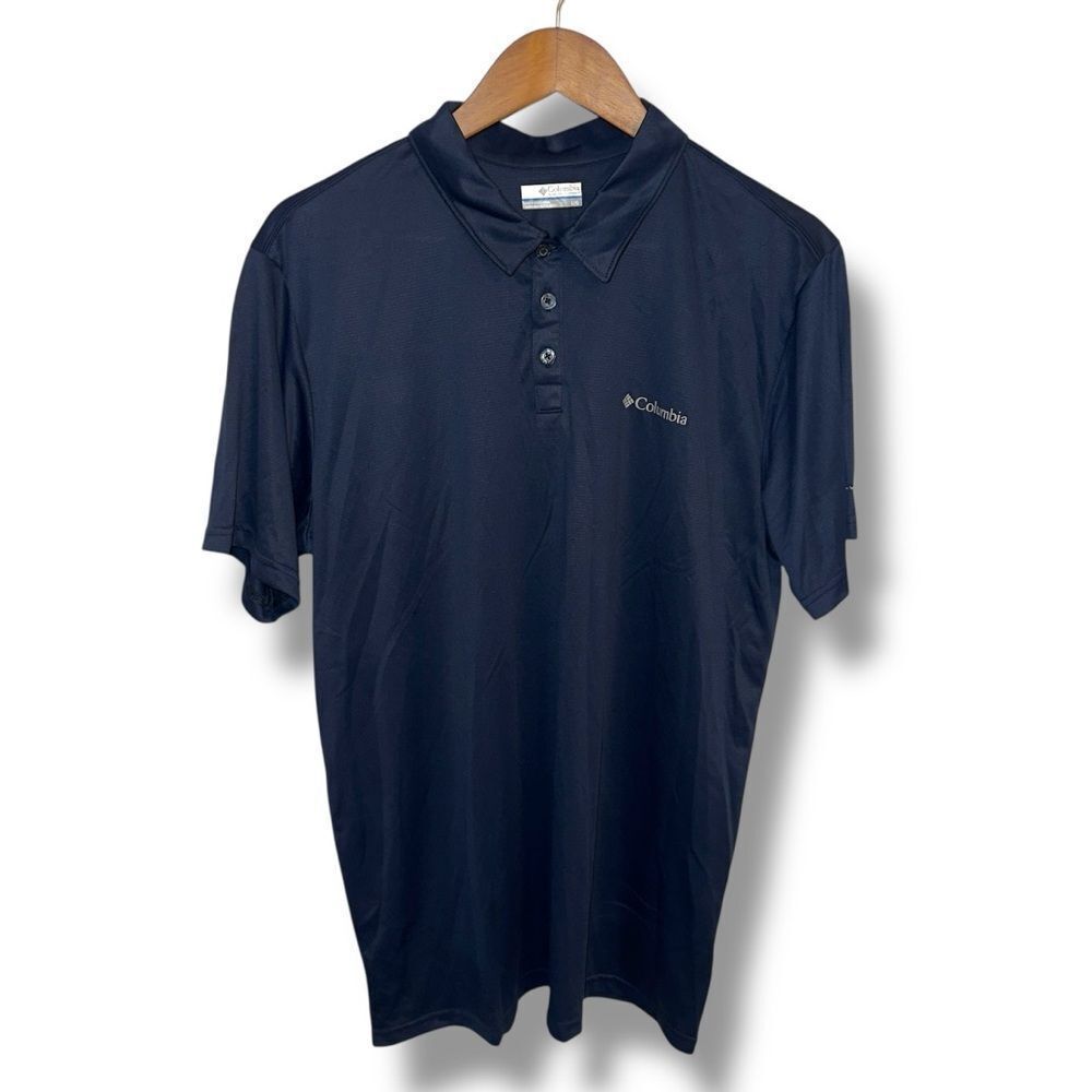 Columbia Short Sleeve Performance Golf Polo Shirt Sz L in Navy